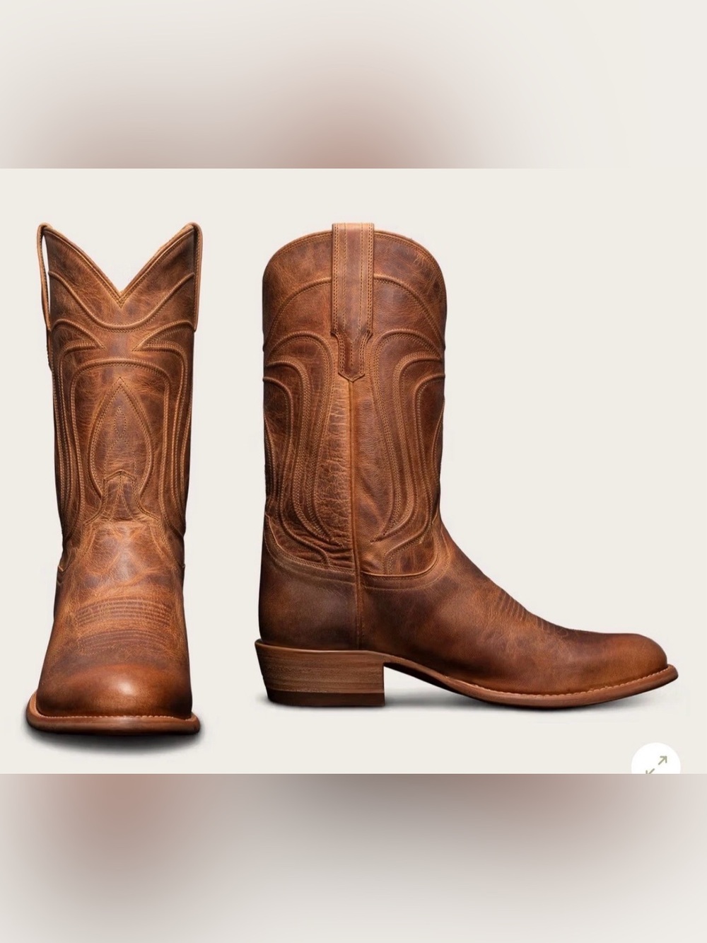 🤠 Tecovas The Cartwright Cowboy Boots Men 10D Scotch Goat Leather Western Brown